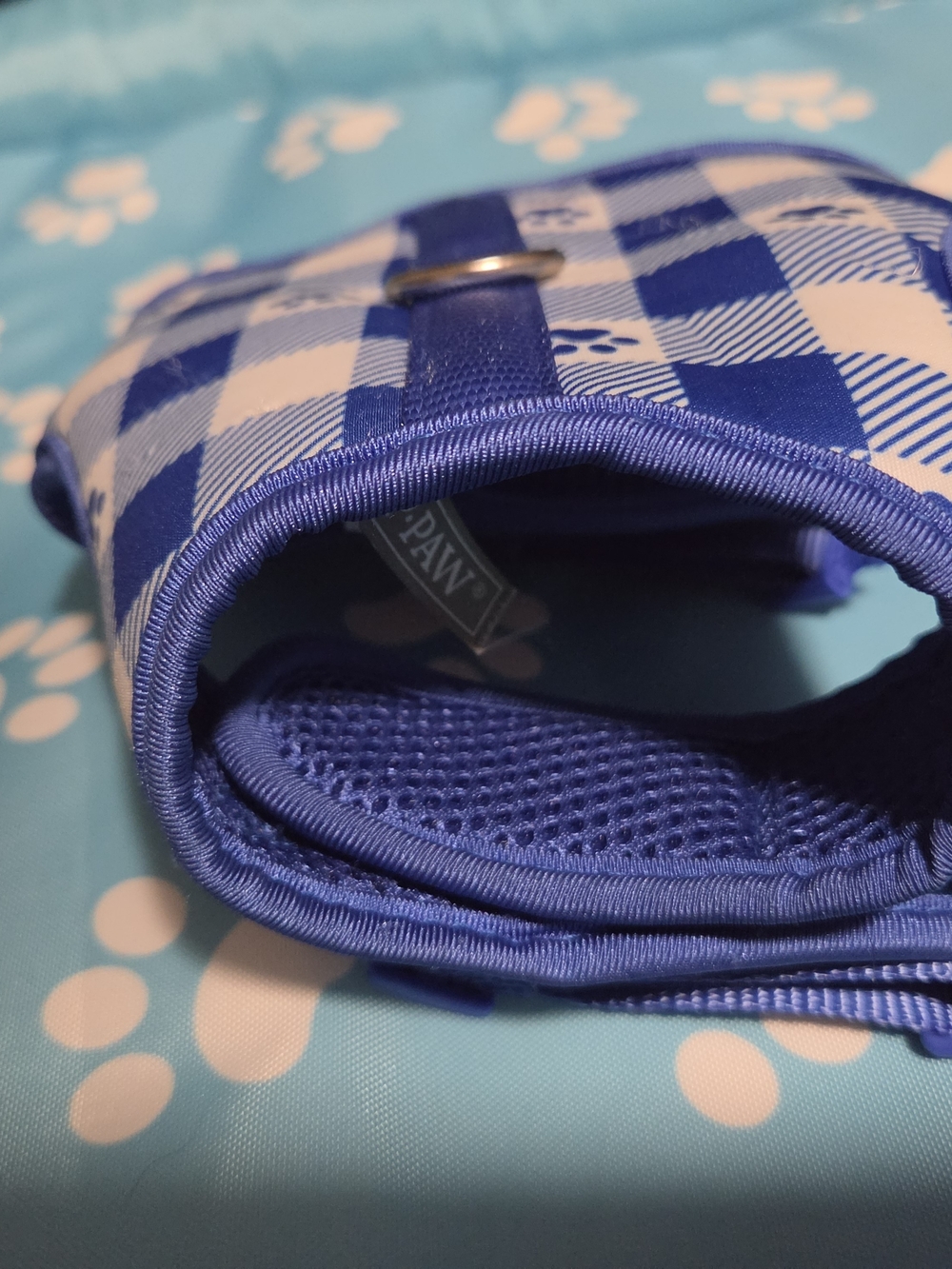 Toppaw Plaid Harness with Paw Print Detail